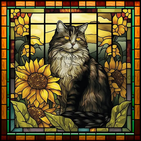 Persian Cat Breed Faux Stained Glass Metal Sign 8