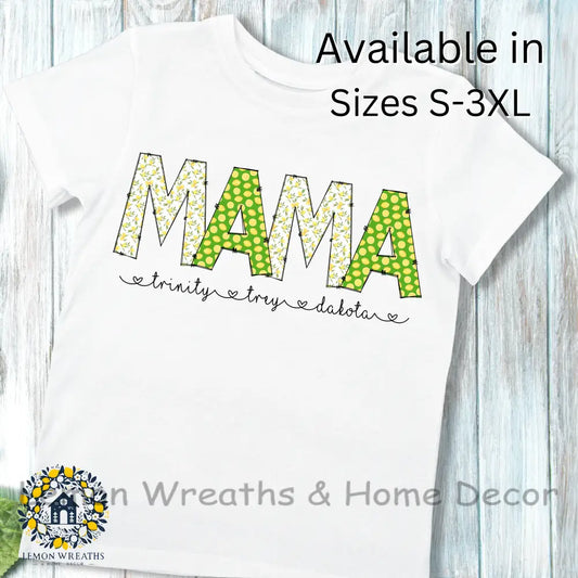 Personalized Green Lemons Design Mama Shirt
