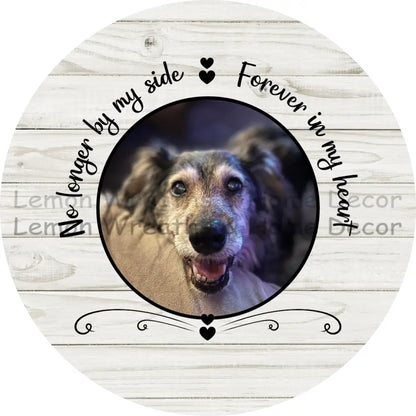 Photo Must Be Emailed - No Longer By My Side Forever In Our Hearts Personalized Metal Sign