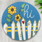 Picket Fence And Wildflowers Handpainted Wood Sign 12