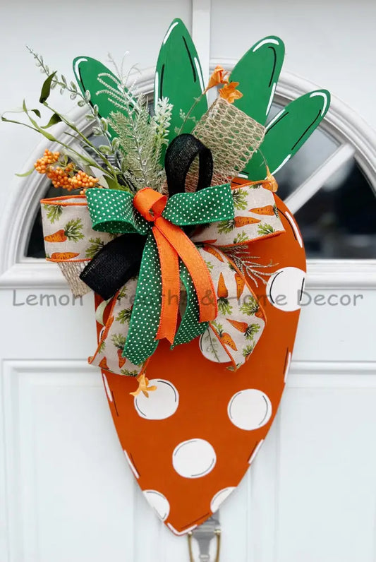 Polka Dot Carrot Door Hanger 28 Hand Painted