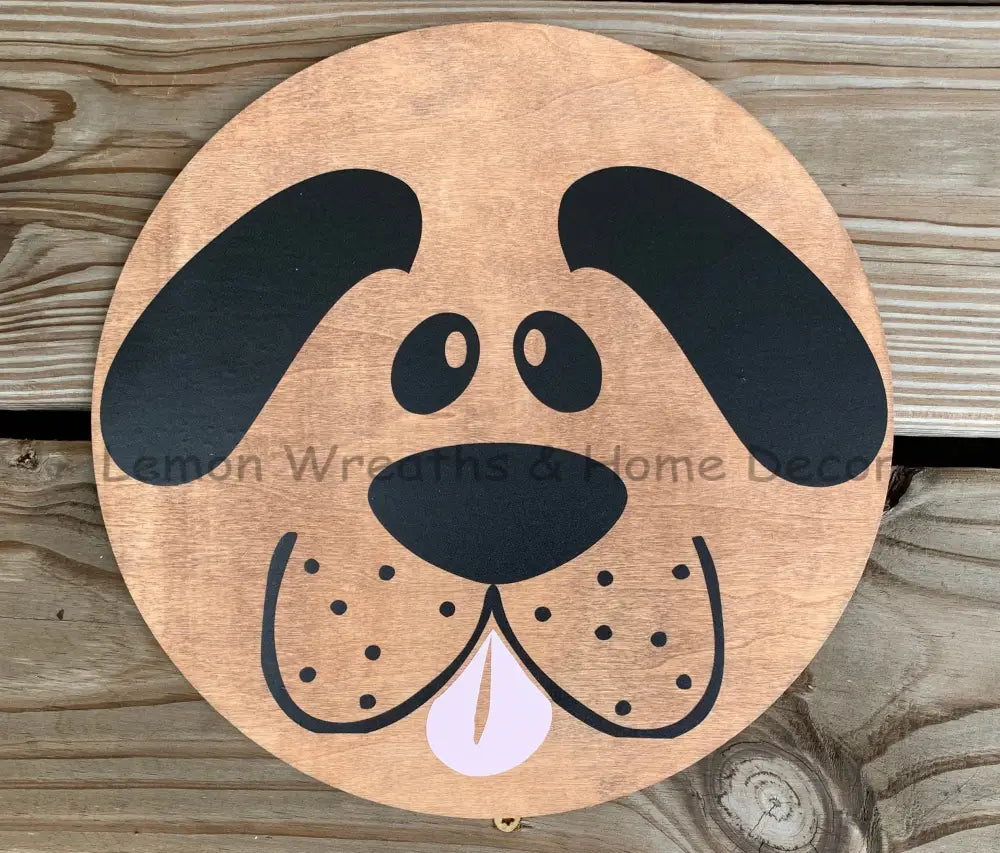 Puppy Dog Face Wood Wreath Sign Signs