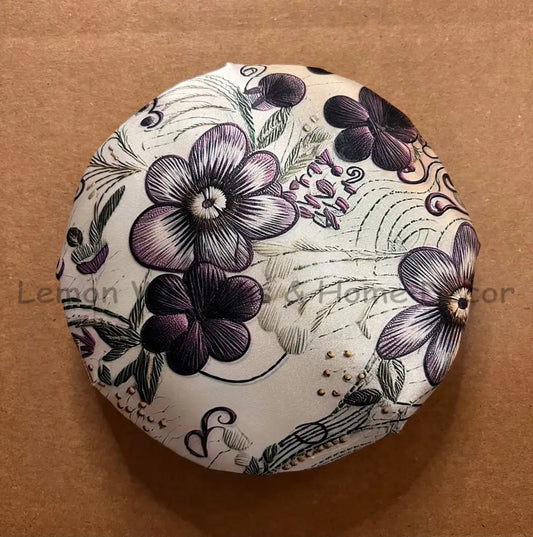 Purple Black Floral Sublimated Fabric Center