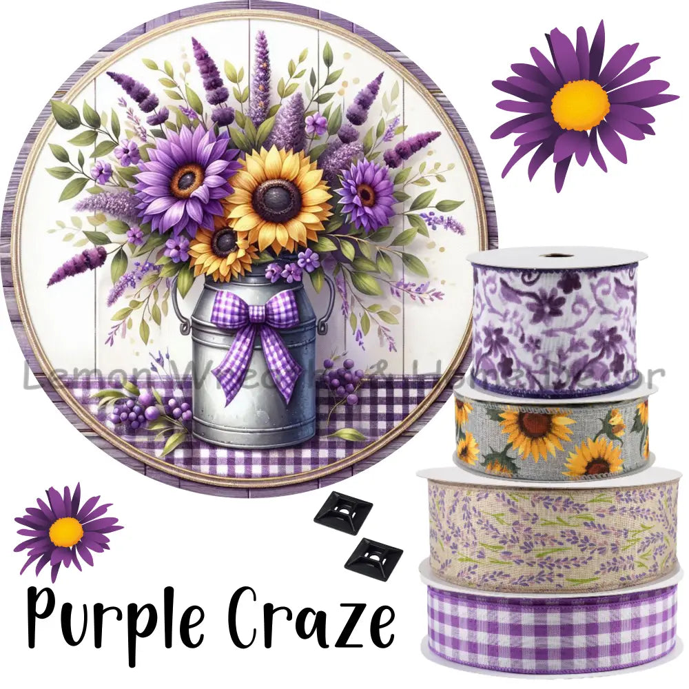Purple Craze Sign/Ribbon Wreath Kit