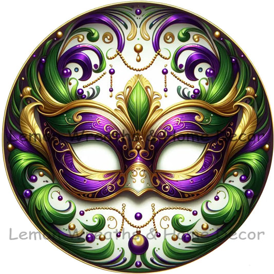 Purple Mardi Gras Mask Metal Sign