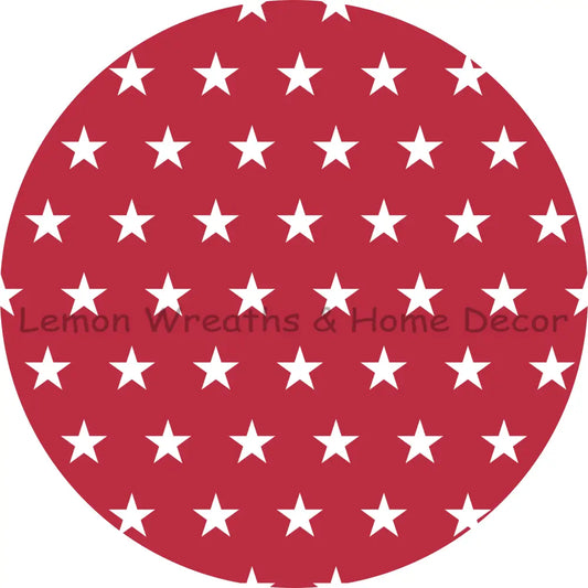Red Background White Stars Sublimated Fabric Center