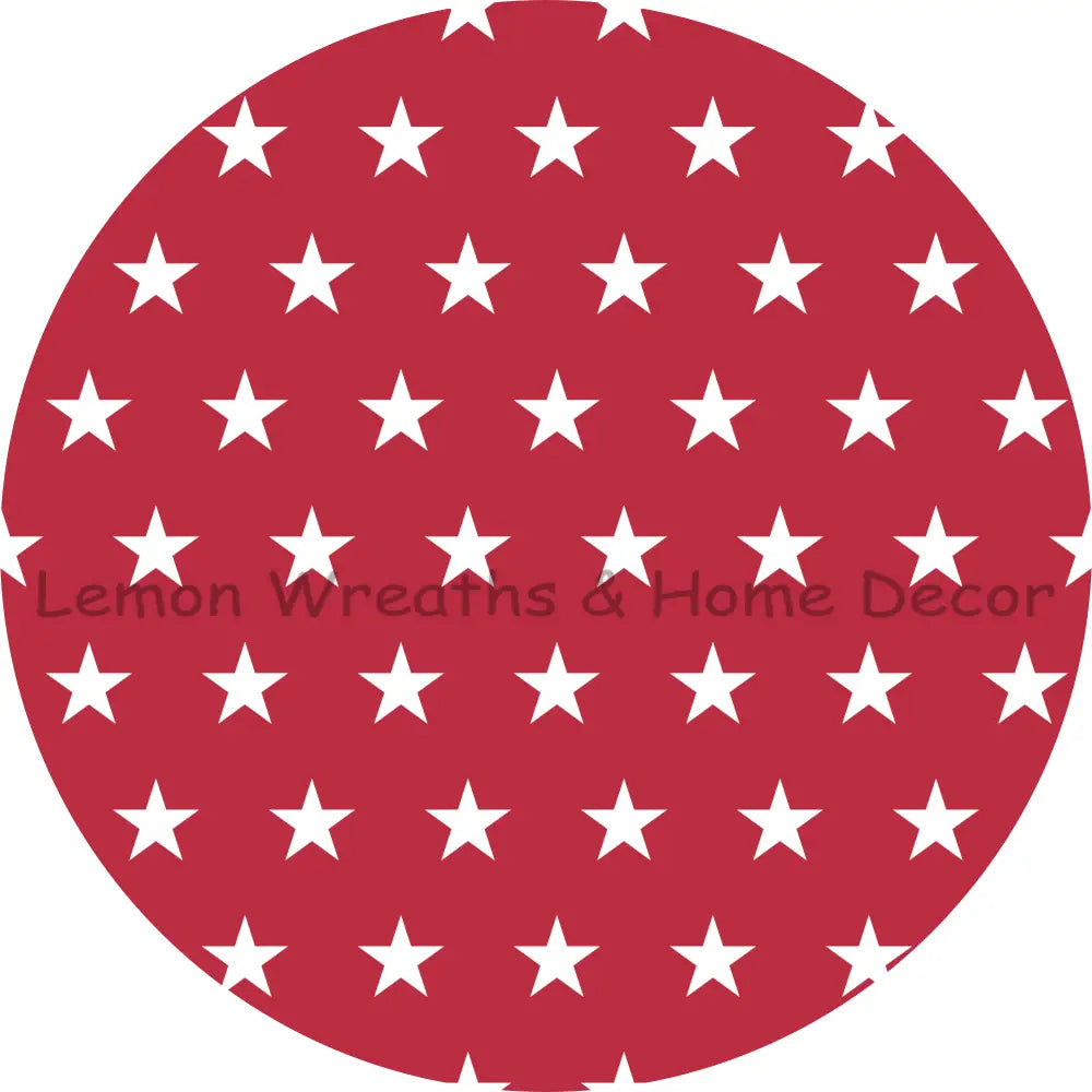 Red Background White Stars Sublimated Fabric Center