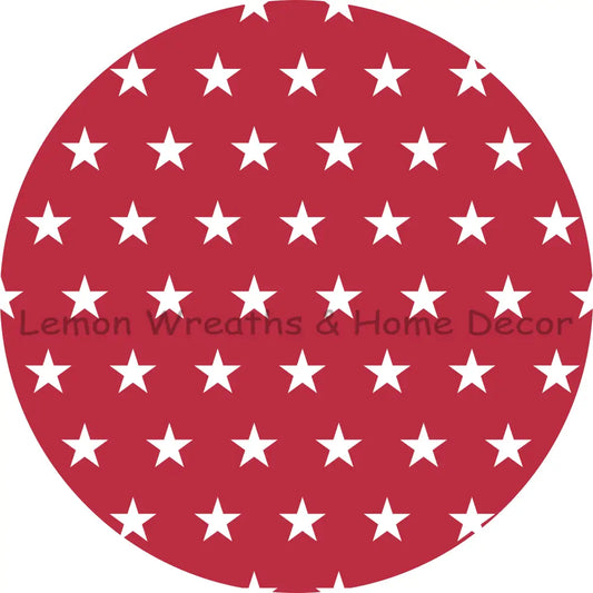 Red Background White Stars Sublimated Fabric Center