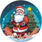 Rosey Cheek Cartoon Santa Metal Sign 6 / Merry Christmas