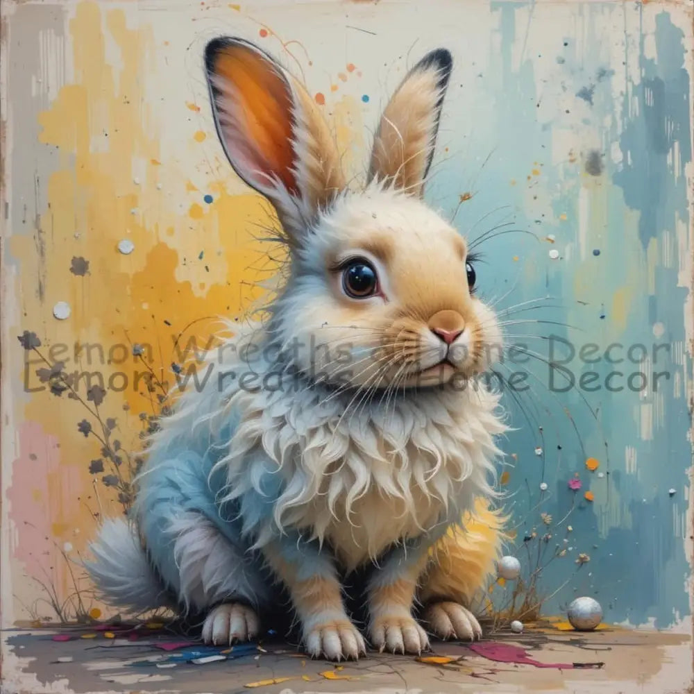 Rustic Golden Bunny Metal Sign