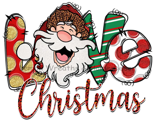 Santa Love Christmas Polka Dots Metal Sign