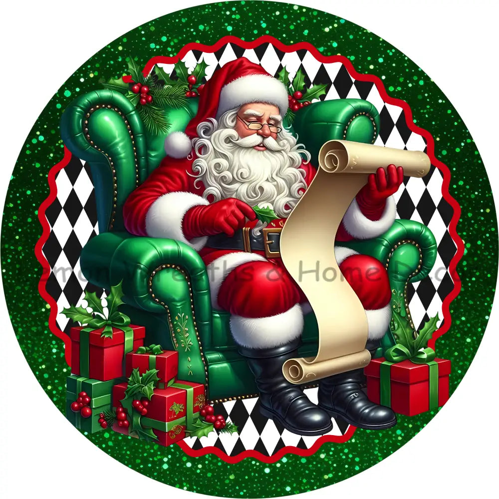 Santa’s Naughty or Nice List Metal Sign