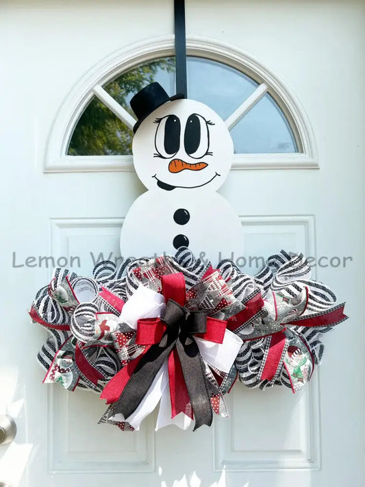 Painted Snowman Wood Rail With Round Corners