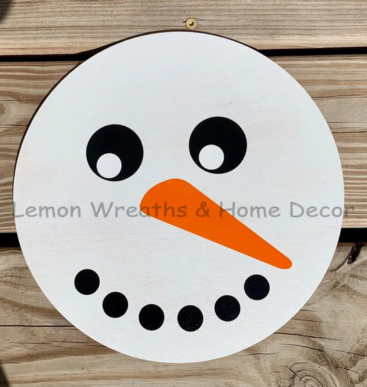 Snowman Face Wood Wreath Sign Signs