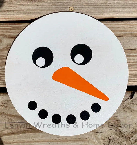 Snowman Face Wood Wreath Sign Signs