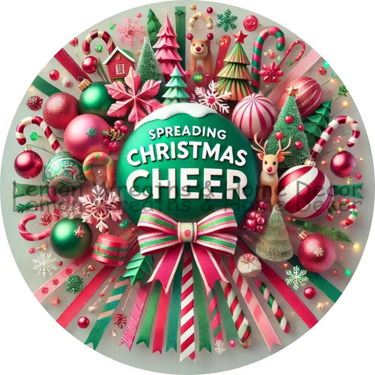Spreading Christmas Cheer Sam’s Ribbon Match Metal Sign