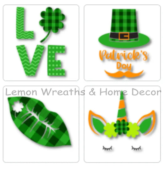 St. Patricks Day Metal Accent Sign Set 4