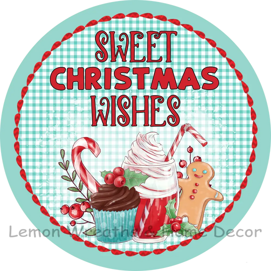 Sweet Christmas Wishes Gingerbread Metal Sign 8