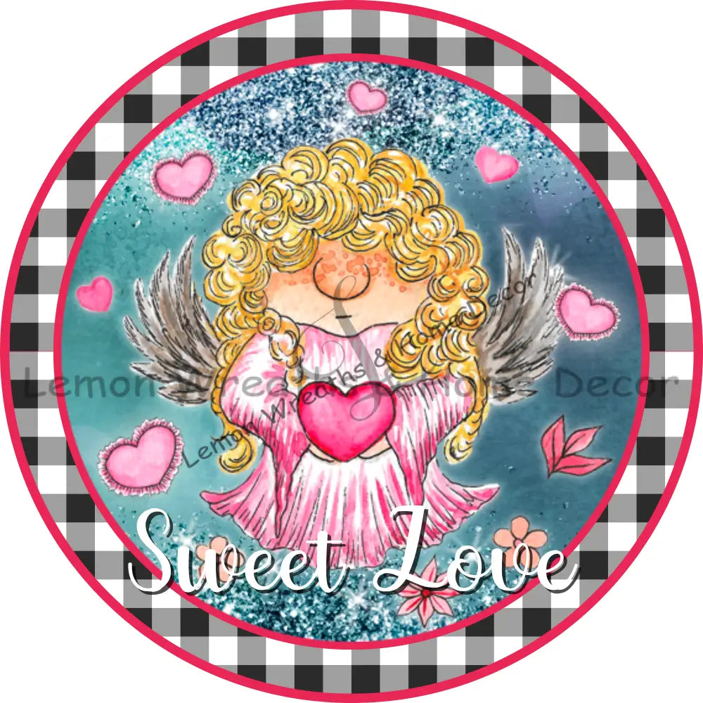 Sweet Love Cupid Metal Sign 8