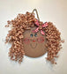 Swirly Shirley Gingerbread Face Handpainted Wood Sign 12