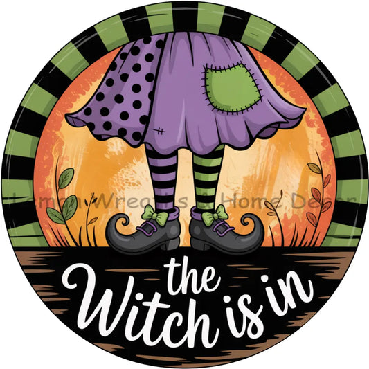 The Witch Is In Halloween Metal Sign