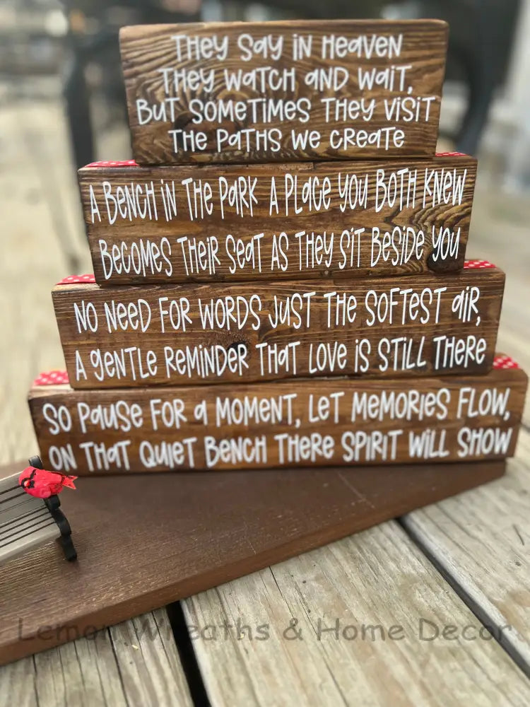 They Say In Heaven Wood Block Set Signs