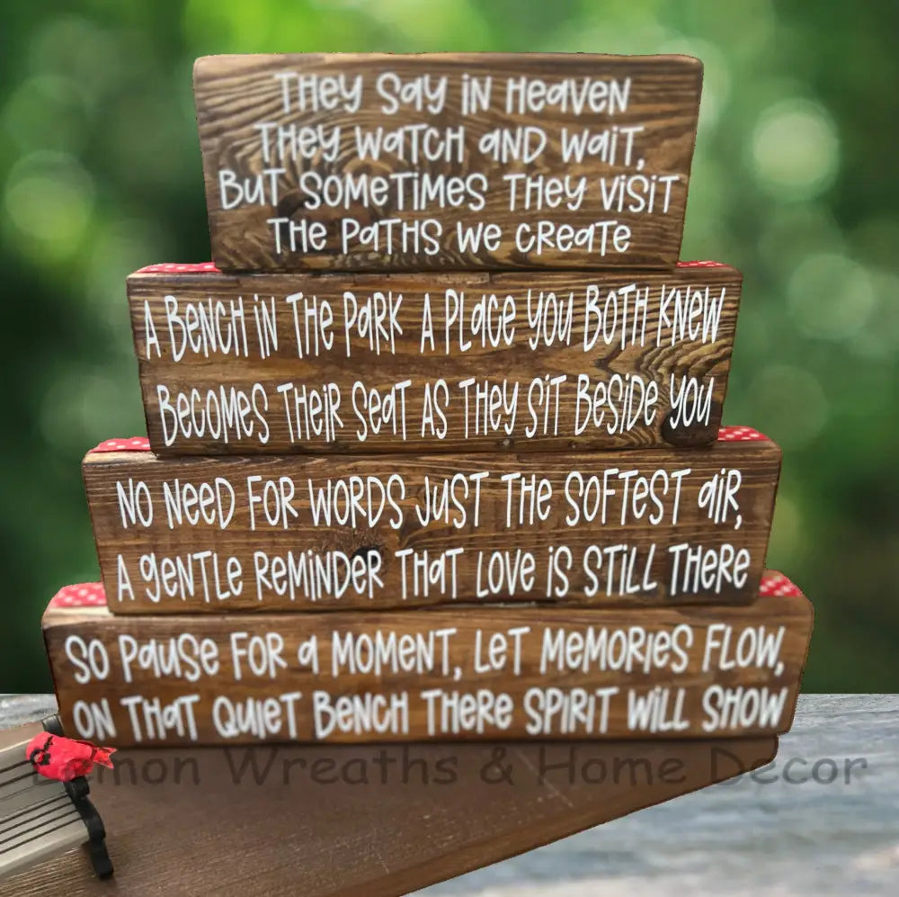 They Say In Heaven Wood Block Set Signs