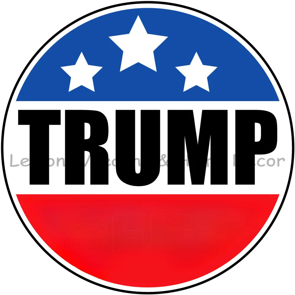 Trump Red Blue And Stars Metal Sign