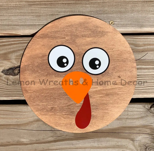 Turkey Face Wood Wreath Sign Signs