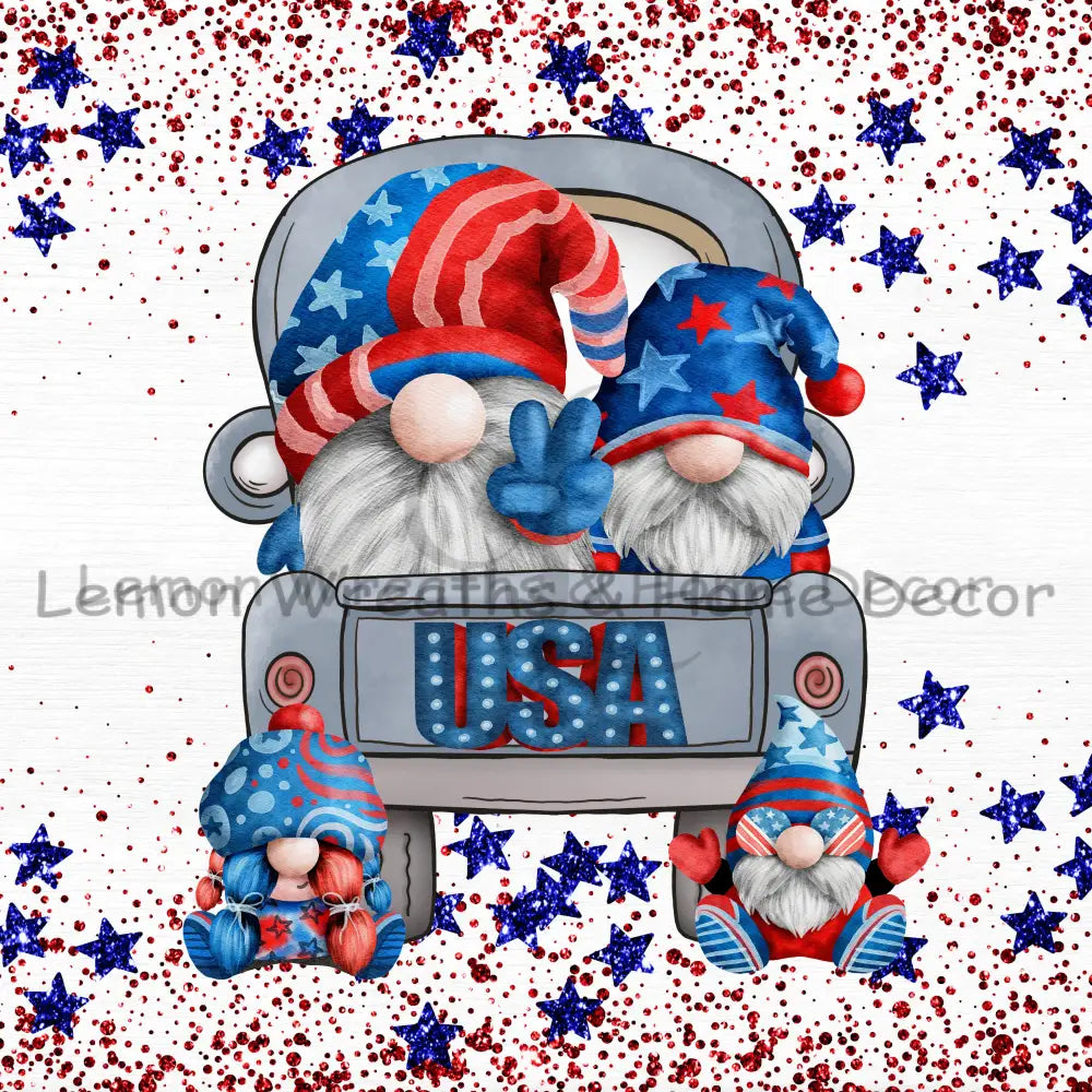 Usa Truck Gnomes Metal Sign 8