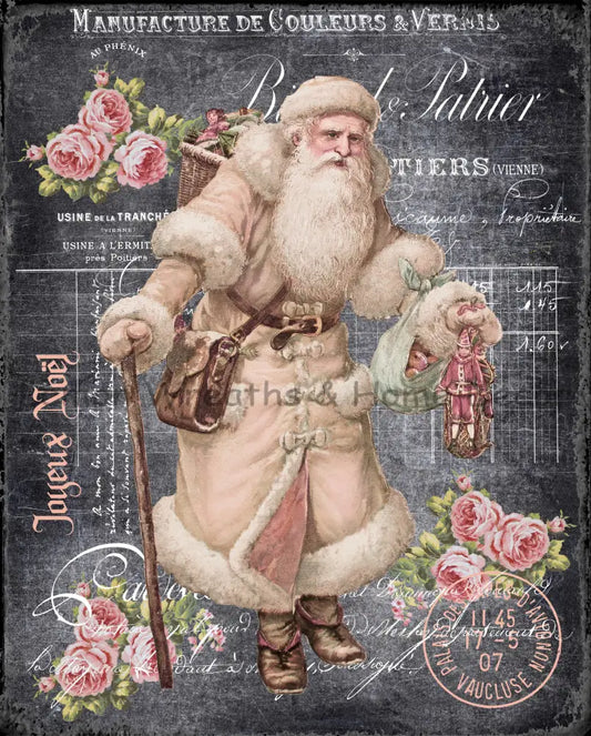 Victorian Father Christmas Metal Sign