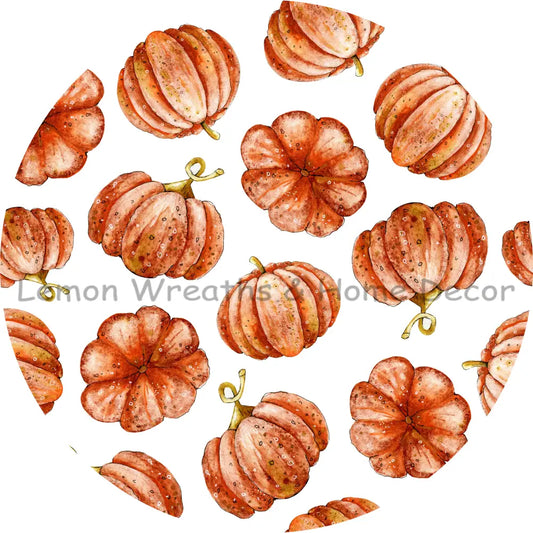 Watercolor Fall Pumpkins Sublimated Fabric Center