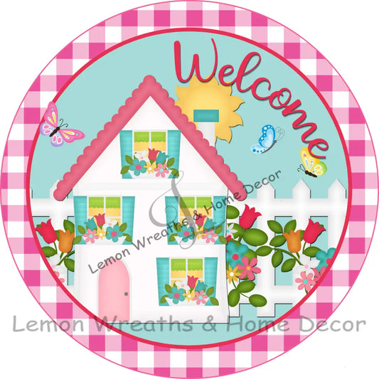 Welcome Floral House Metal Sign 8