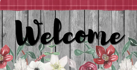 Welcome Magnolias Metal Sign