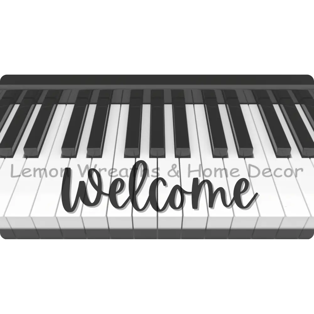 Welcome Piano Keyboard Metal Sign