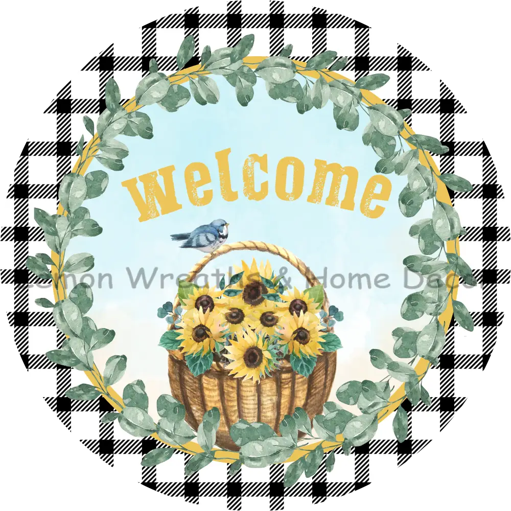 Welcome Sunflowers Basket 8
