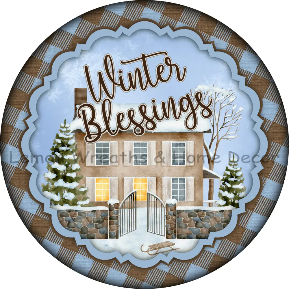 Winter Blessings Home Metal Sign 8