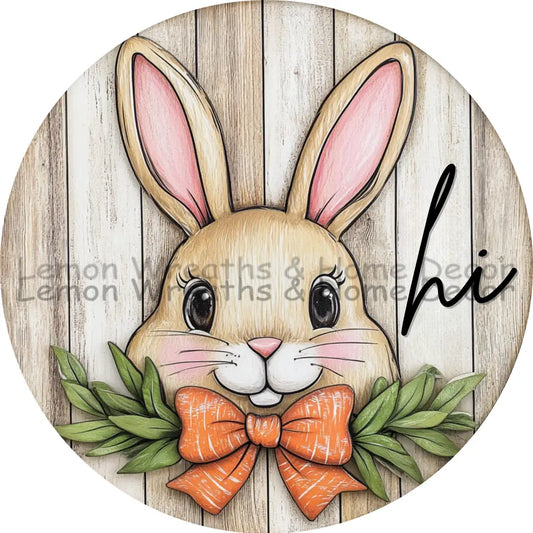 Woodland Bunny Hi Metal Sign