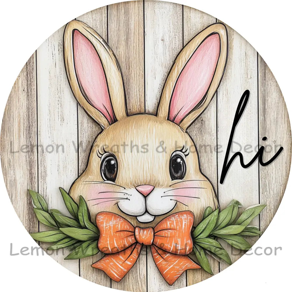 Woodland Bunny Hi Metal Sign